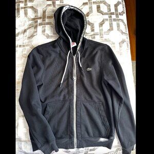 Lacoste Men’s Black Full-Zip Sweatshirt Classic Crocodile Logo